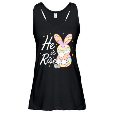 Retro He Is Risent Easter Sunday Ladies Essential Flowy Tank