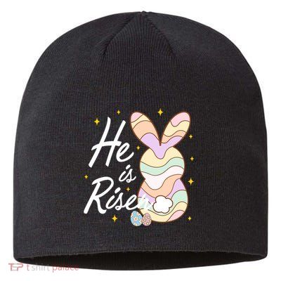 Retro He Is Risent Easter Sunday Sustainable Beanie