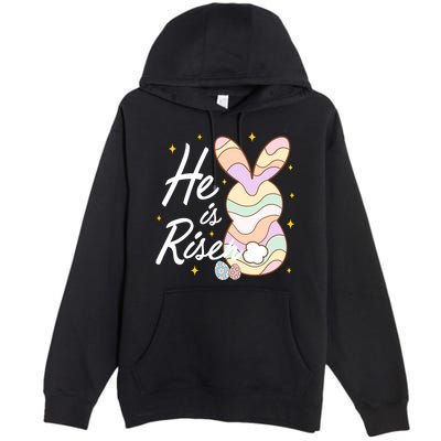 Retro He Is Risent Easter Sunday Premium Pullover Hoodie