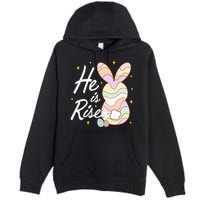 Retro He Is Risent Easter Sunday Premium Pullover Hoodie
