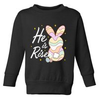 Retro He Is Risent Easter Sunday Toddler Sweatshirt