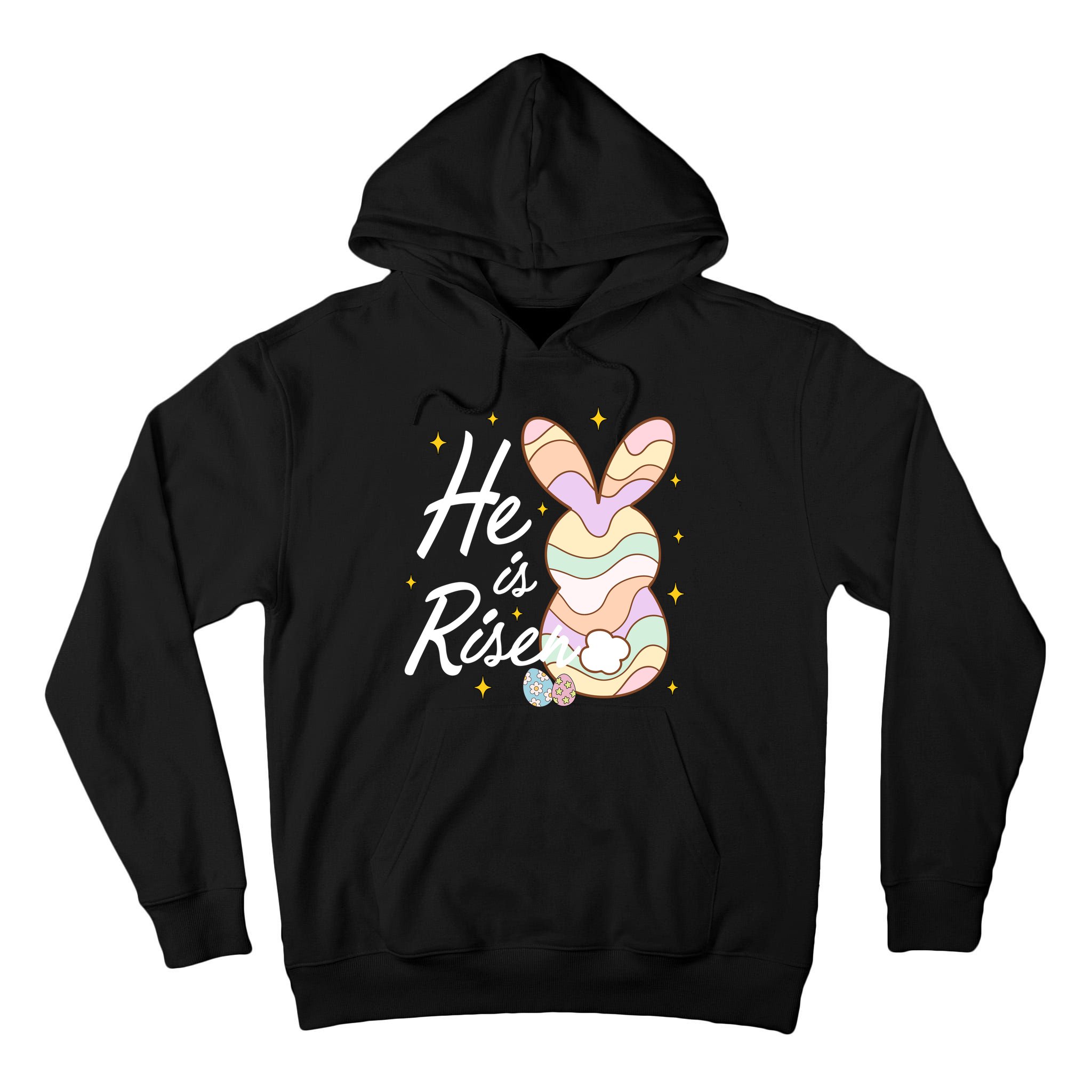 Retro He Is Risent Easter Sunday Tall Hoodie