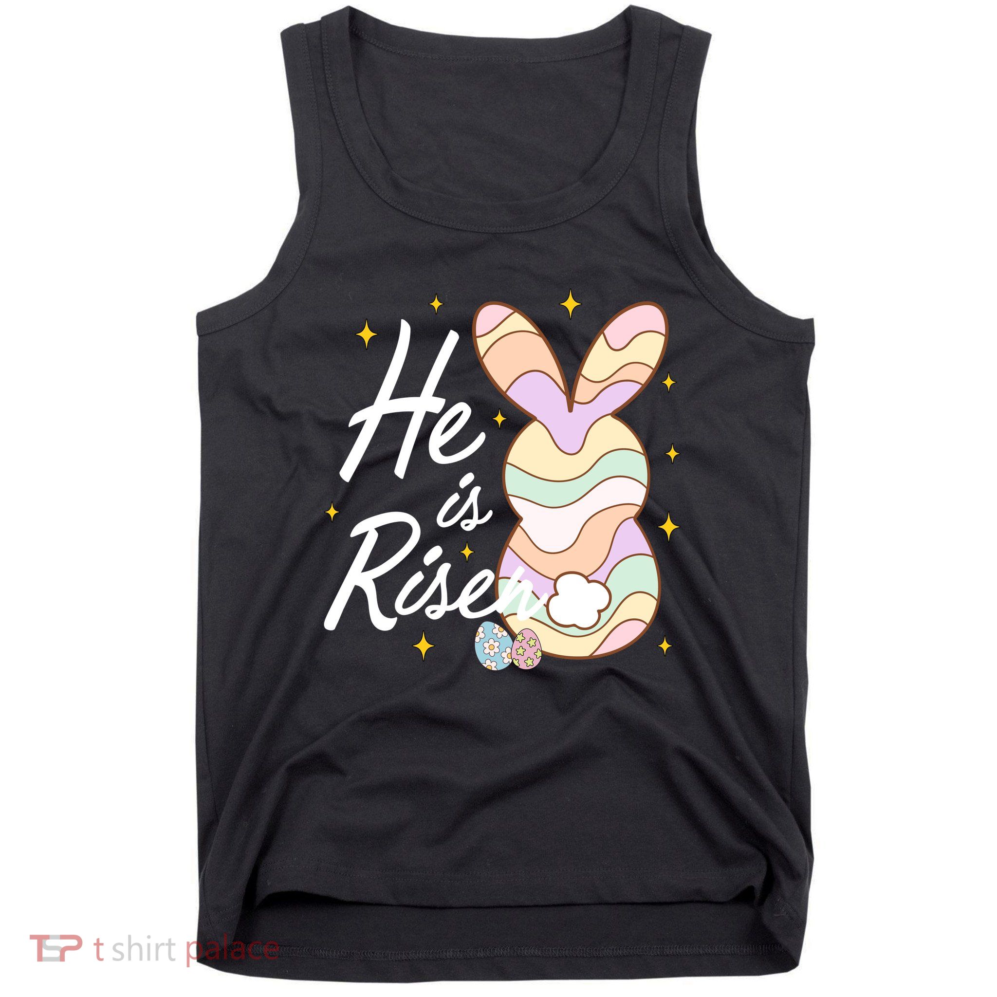 Retro He Is Risent Easter Sunday Tank Top