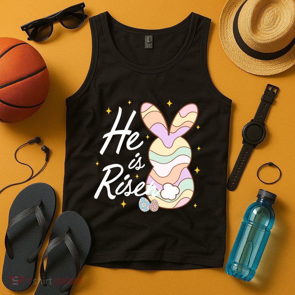 Retro He Is Risent Easter Sunday Tank Top