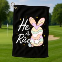 Retro He Is Risent Easter Sunday Golf Towel