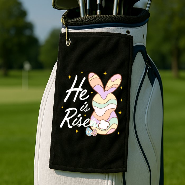 Retro He Is Risent Easter Sunday Golf Towel
