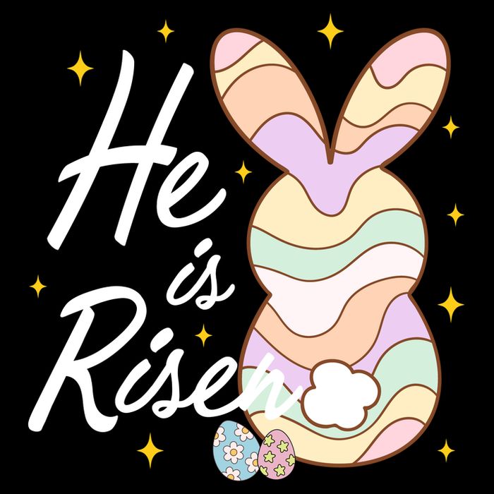 Retro He Is Risent Easter Sunday Cropped Pullover Crew