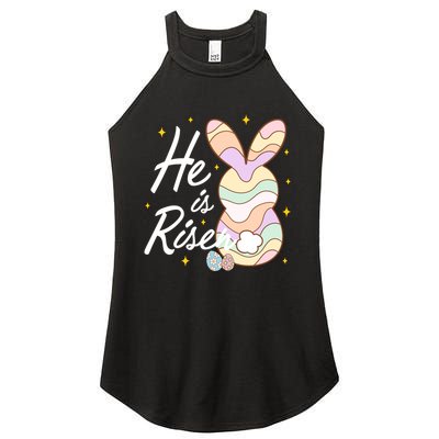 Retro He Is Risent Easter Sunday Women's Perfect Tri Rocker Tank