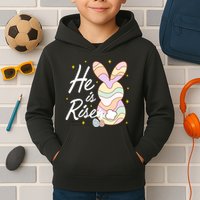 Retro He Is Risent Easter Sunday Kids Hoodie