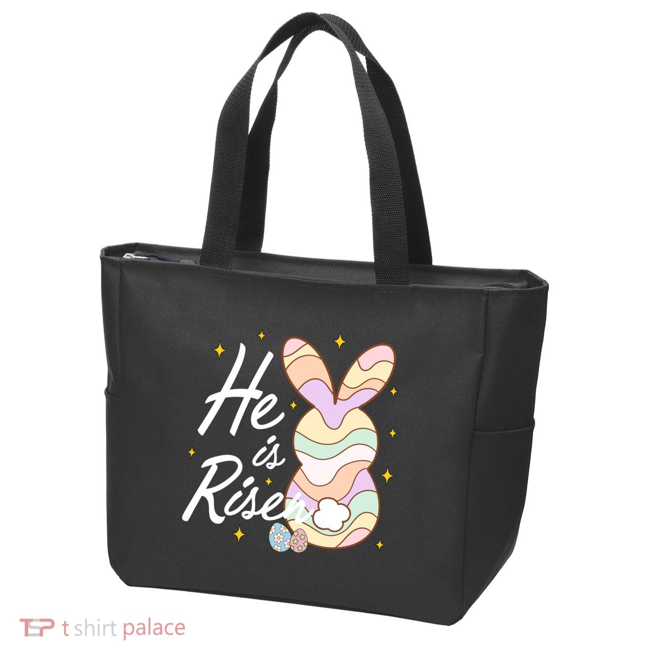 Retro He Is Risent Easter Sunday Zip Tote Bag