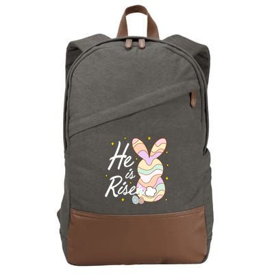 Retro He Is Risent Easter Sunday Cotton Canvas Backpack