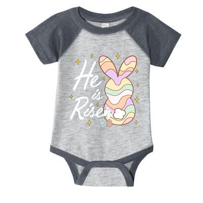 Retro He Is Risent Easter Sunday Infant Baby Jersey Bodysuit