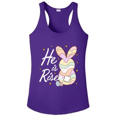 Retro He Is Risent Easter Sunday Ladies PosiCharge Competitor Racerback Tank