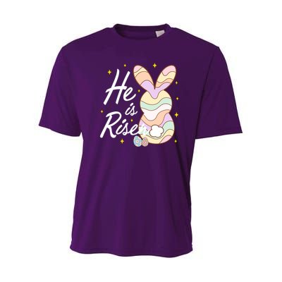 Retro He Is Risent Easter Sunday Youth Performance Sprint T-Shirt