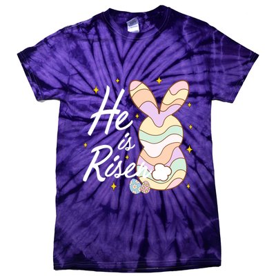 Retro He Is Risent Easter Sunday Tie-Dye T-Shirt