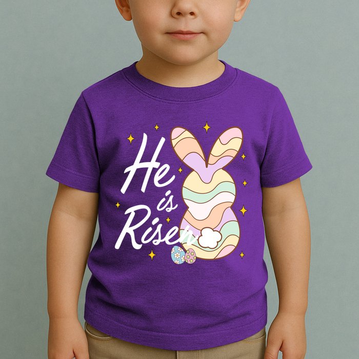 Retro He Is Risent Easter Sunday Toddler T-Shirt
