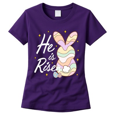 Retro He Is Risent Easter Sunday Womens T-Shirt