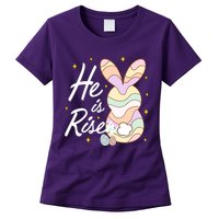 Retro He Is Risent Easter Sunday Womens T-Shirt