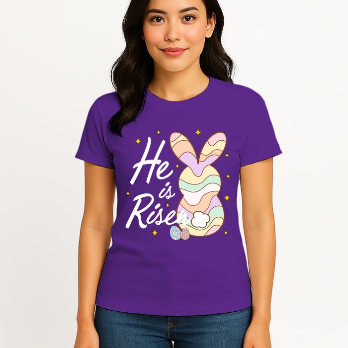 Retro He Is Risent Easter Sunday Womens T-Shirt