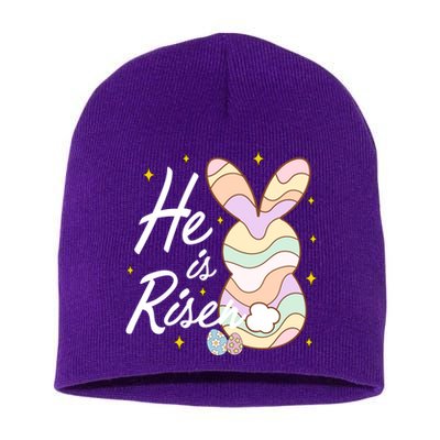 Retro He Is Risent Easter Sunday Short Acrylic Beanie
