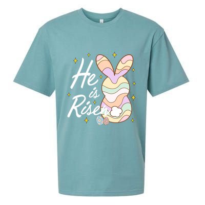 Retro He Is Risent Easter Sunday Sueded Cloud Jersey T-Shirt