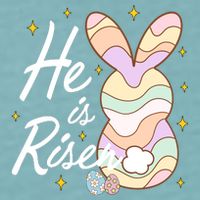 Retro He Is Risent Easter Sunday Sueded Cloud Jersey T-Shirt