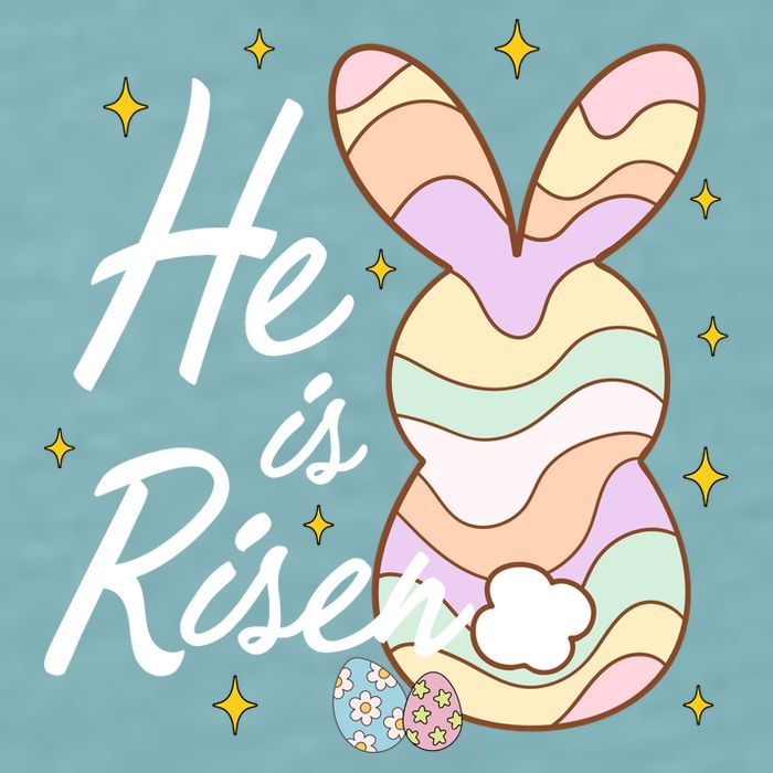 Retro He Is Risent Easter Sunday Sueded Cloud Jersey T-Shirt