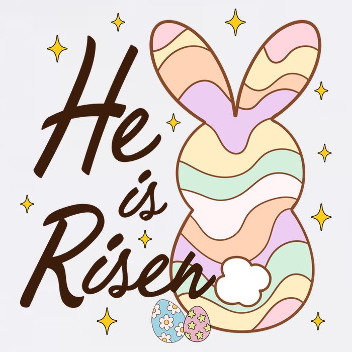 Retro He Is Risent Easter Sunday Garment-Dyed Sweatshirt