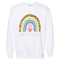 Rainbow He Is Risen Leopard Christian Jesus Happy Easter Day Garment-Dyed Sweatshirt