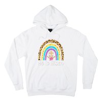 Rainbow He Is Risen Leopard Christian Jesus Happy Easter Day Hoodie