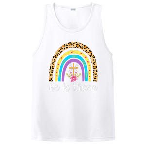 Rainbow He Is Risen Leopard Christian Jesus Happy Easter Day PosiCharge Competitor Tank