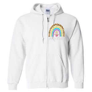 Rainbow He Is Risen Leopard Christian Jesus Happy Easter Day Full Zip Hoodie