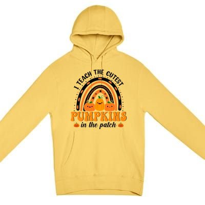 Rainbow Halloween I Teach The Cutest Pumpkins In The Patch Gift Premium Pullover Hoodie