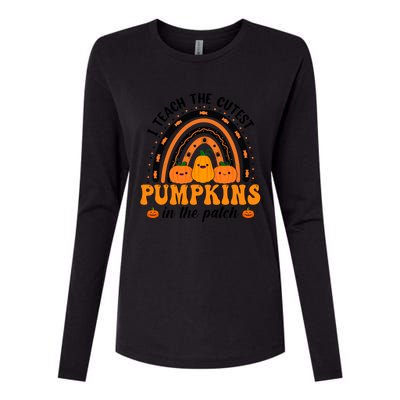 Rainbow Halloween I Teach The Cutest Pumpkins In The Patch Gift Womens Cotton Relaxed Long Sleeve T-Shirt