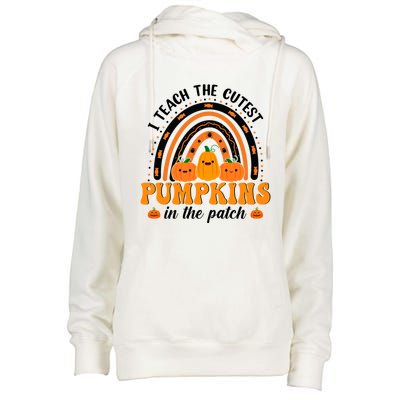 Rainbow Halloween I Teach The Cutest Pumpkins In The Patch Gift Womens Funnel Neck Pullover Hood