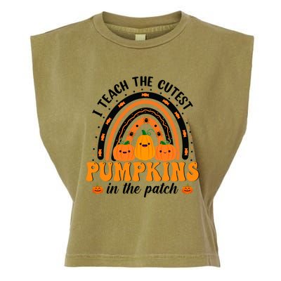 Rainbow Halloween I Teach The Cutest Pumpkins In The Patch Gift Garment-Dyed Women's Muscle Tee