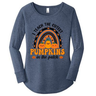 Rainbow Halloween I Teach The Cutest Pumpkins In The Patch Gift Women's Perfect Tri Tunic Long Sleeve Shirt