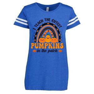 Rainbow Halloween I Teach The Cutest Pumpkins In The Patch Gift Enza Ladies Jersey Football T-Shirt