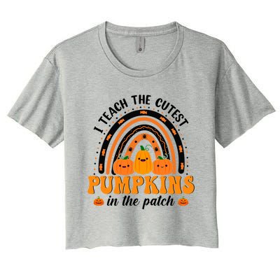 Rainbow Halloween I Teach The Cutest Pumpkins In The Patch Gift Women's Crop Top Tee