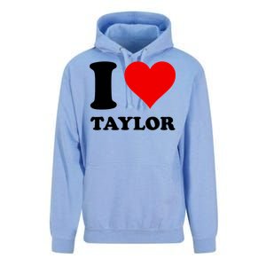 Red Heart I Love Taylor Unisex Surf Hoodie