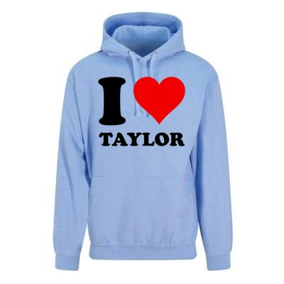 Red Heart I Love Taylor Unisex Surf Hoodie