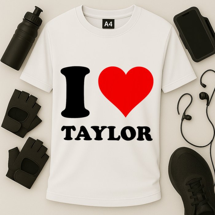 Red Heart I Love Taylor Cooling Performance Crew T-Shirt