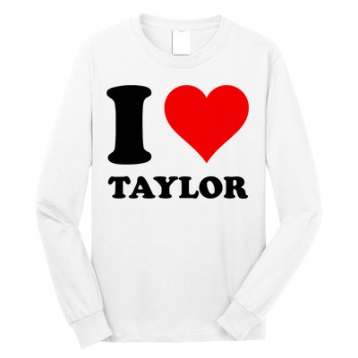 Red Heart I Love Taylor Long Sleeve Shirt