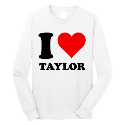 Red Heart I Love Taylor Long Sleeve Shirt