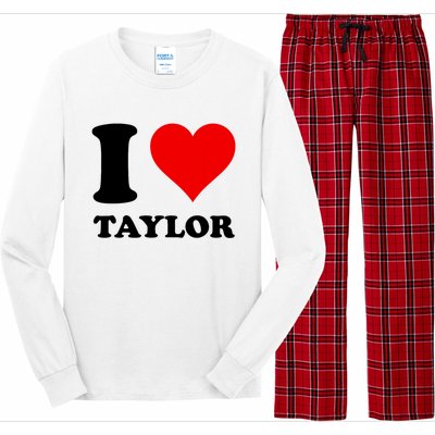 Red Heart I Love Taylor Long Sleeve Pajama Set