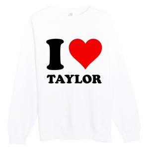 Red Heart I Love Taylor Premium Crewneck Sweatshirt