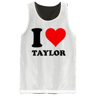 Red Heart I Love Taylor Mesh Reversible Basketball Jersey Tank