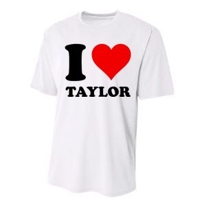 Red Heart I Love Taylor Performance Sprint T-Shirt