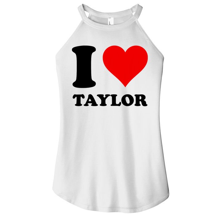 Red Heart I Love Taylor Women's Perfect Tri Rocker Tank