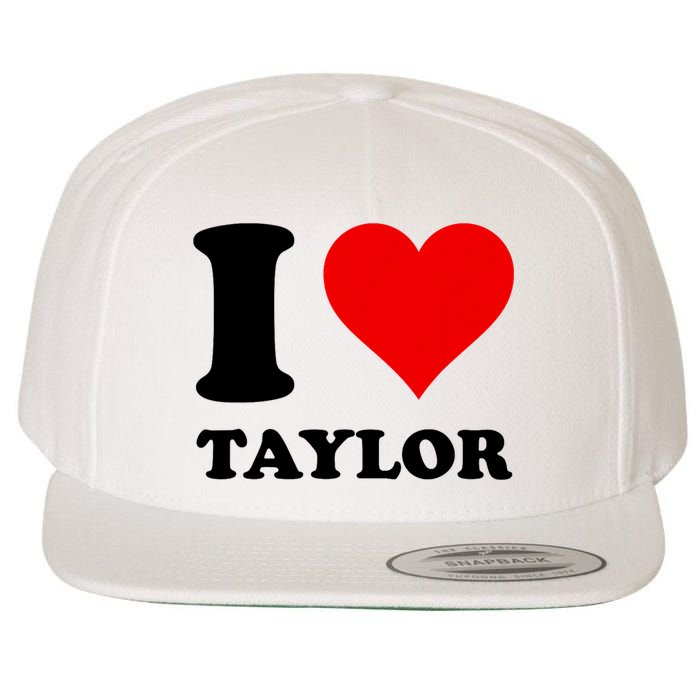 Red Heart I Love Taylor Wool Snapback Cap